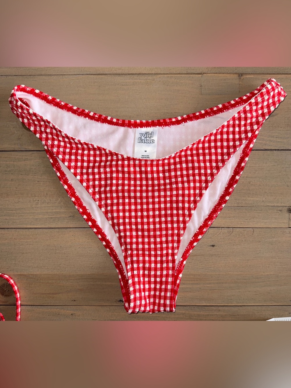 Wild Fable Red and White Gingham Bikini Set Size Medium - Picture 3 of 8